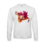 Sweat Shirt Homme Dragon Ball Super Son Goku Super Saiyan Dieu Rouge Attaque Anime Manga Japon