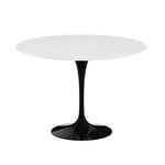 Knoll - Saarinen Round Table - Matbord, Ø 107 cm, Svart underrede, skiva i Vit laminat - Ruokapöytä - Eero Saarinen - Musta - Laminaatti/Metalli