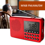 FM AM SW Stereo Radio Speaker 2 Antenna 2.1 Channel Full Band MP3 Player (Red)