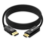 Skintek SK-04-DPH18 Câble adaptateur Display Port (DP) vers HDMI, 4K 1080p 60 Hz mâle-femelle pour connecter un PC/Notebook/MAC avec sortie Display Port à un moniteur avec entrée HDMI. Câble de 1,8 m.