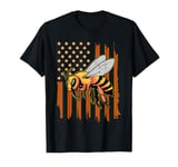 Beekeeping American Flag Honeycomb Honey Bees Beekeeper T-Shirt