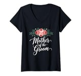 Womens Mother of the Groom Wedding Shower Mom from Groom V-Neck T-Shirt