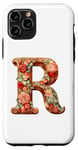 Coque pour iPhone 11 Pro Monogrammed Christmas Floral Initial R Gingerbread Letter R