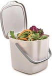 Snips Food Waste Compost Bin with Lid and Handle 3L, Compost Bin for Kitchen, Bin Food Waste for Hanging 20.5 x 18.5 x 16.7, Made in Italy, BPA Free, White