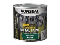  Ronseal Direct to Metal Paint Rural Green Satin 250ml RSLDTMRGS250