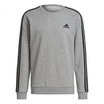 adidas Essentials Fleece Sweat-Shirt à manches longues, Medium Grey Heather/Black, S