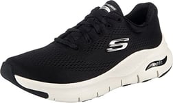 Skechers Women's Arch Fit Big Appeal Sneaker,Black Mesh / White Trim,8 UK