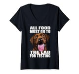 Womens Chocolate Labrador Lover Funny The Lab Food Lab Mom Dad V-Neck T-Shirt