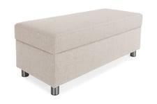 Crazy Fotskammel med Oppbevaring 120x50 - Beige Grå,Beige,Krom Scandinavian Choice