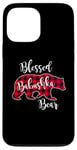 Coque pour iPhone 13 Pro Max Blessed Babushka Bear Red Buffalo Check Plaid Cadeau pour grand-mère