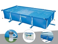 Kit piscine tubulaire rectangulaire Intex 4,50 x 2,20 x 0,84 m + Filtration à cartouche + 6 cartouches de filtration + Bâche de protection