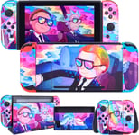 Autocollant De Protection For Switch,Anime Full Set Protective Faceplate Stickers Multicolored Mignon Pastel Film Protection Compatible Avec Nintendo Switch Console Joy-Con Dock-Rick And Morty