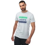 Lacoste Mens Stylized Logo Print Organic Cotton T-Shirt in Grey - Size X-Small