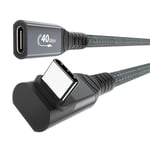 Câble D'Extension Usb4 240 W Thunderblot 4 - Angle 40 Gpbs - Câble De Données 8K @ 60 Hz - Transmission Vidéo Pd3.1 Mâle Vers Femelle - Compatible Avec Samsung S22/S21/S20, Macbook Pro, Ipad (1 M)