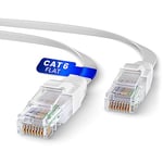 Mr. Tronic Plat Câble Ethernet 20m, Reseau LAN Cable Ethernet Cat 6 Haut Debit Pour une Connexion Internet Rapide & Fiable | Cable Ethernet AWG24, Cat6 Câble RJ45 UTP CCA 1 Gbps (20 Mètres, Blanc)