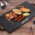 Cast Iron Reversible Griddle Pan Non-Stick Coating Gas Electric Hobs