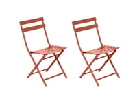 Lot De 2 Chaises De Jardin Métal Pliante Greensboro Ambre- Hespéride