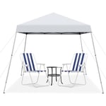 RELAX4LIFE Tonnelle de Jardin Pop-up 3x3M |3 Hauteur Réglables |Pavillon Pliant Imperméable & Protection UV |Sac de Transport |Blanc