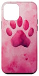 iPhone 12 mini Purple Teal Blue Dog Paw Print Paws Patten on Black Case