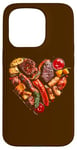 Coque pour iPhone 15 Pro Valentine BBQ Grill Viande Cœur Dad & Chef Food Graphic