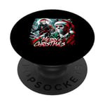 Merry Christmas Festive Slasher Candy Cane Menace PopSockets Adhesive PopGrip