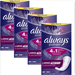 Always Dailies Panty Liners, Profresh, Large, (40 x 4 Packs) Total 160 Liners