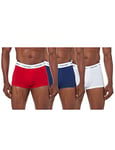 Calvin Klein Men's 3 Pack Low Rise Trunks - Cotton Stretch Boxers, White/Red/Navy, S