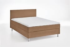 Atlantic Home Collection Sommier tapissier avec sommier et Matelas à Ressorts en Polyester Caramel 140 x 200 cm