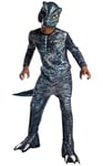 Rubies Costume de dinosaure Velociraptor pour garçon, combinaison imprimée officielle du film Jurassic World avec masque et couvre-bottes attachés pour Halloween, Noël, carnaval et anniversaire