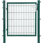 Portillon de jardin 106x150 cm Portail de clôture en grillage Avec serrure et clés Aspect vert esthétique GGD250L SONGMICS