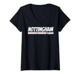 Womens Nottingham England, English Pride, England Flag, Nottingham V-Neck T-Shirt