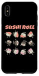 Coque pour iPhone XS Max Rouleau de sushi amusant dessin animé Kawaii Anime japonais Art Design