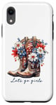 Coque pour iPhone XR Chapeau de cowboy Lets Go Girls Western Cowgirls US Thème