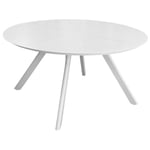 Table de jardin ronde Seven en aluminium - blanc 150 cm - Proloisirs