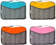 ✅ Packing Cubes Luggage Organiser Baggage Suitcase Travel Storage Bags 4 PCS