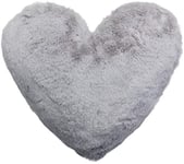 Brandsseller Coussin en Forme de Cœur env. 40 x 30 cm Coussin décoratif Oreiller Coussin Cœur en Peluche Douce Coussin Douillet Canapé Lit - Gris Clair