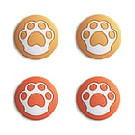 eXtremeRate PlayVital Capuchon de Joystick pour Switch,Joystick Caps pour Switch OLED&Switch Lite,4PCS Thumb Grip Caps pour Switch,Poignée Capuchon de Protection-Orange(Patte de Chat)