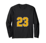 Number #23 Golden Yellow Sport Number 23 Long Sleeve T-Shirt