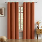 DUALIFE Lot de 2 Rideaux occultants à Isolation Thermique avec œillets pour Chambre à Coucher et Chambre à Coucher - 106,7 x 213,4 cm - Orange brûlé - Ocre