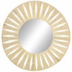 Ceanothe - Miroir Mural Rond 50 cm – Miroir en Rotin Forme de Soleil - Deco Bohème Chic – Miroir Rond Malaysia Bois – Marque Française