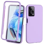 TVVTPU Coque pour Xiaomi Redmi Note 12 Pro 5G/ Poco X5 Pro 5G, 360 Degrés Protection Complète Housse avec Protecteur d'écran Integrale, Souple Silicone Antichoc Bumper Double Face Étui Case, Violet