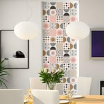 Stickers Carrelage Adhésif - Sticker Autocollant Carreaux de ciment – Décoration Murale Stickers Tiles pour Salle de Bain et Cuisine - Carreaux de ciment adhésif mural - 10 x 10 cm - 60 pièces