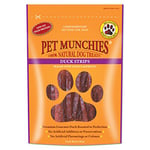 Pet Munchies Duck Strips Dog Treats, Premium Grain Free Dog Chews with Natural Real Meat, Low in Fat and High in Protein 90g (Pack of 8)