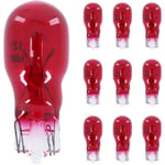 Cyclingcolors - 10x Ampoule 12V 10W T13 W2.1x9.5d clignotant latéral voiture moto scooter éclairage goutte d'eau lampe tableau bord indicateur, rouge