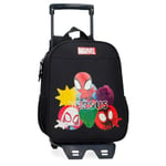 Marvel Joumma Versus Spidey Sac à dos préscolaire avec chariot Noir 21 x 25 x 10 cm Polyester 6,44 L, Noir, Talla única, Sac à dos adaptable au chariot