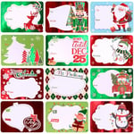 96 Large Christmas Labels Stickers, Self Adhesive Christmas Name Gift Tags, Xmas Kraft Presents Labels Sticker, Christmas Santa Tags, Gift Wrap Holiday Name Tag Stickers,12 Jumbo Foil Designs