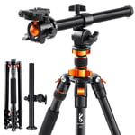 Camera Tripod 79"/200cm, K&F Concept DSLR Tripods Overhead Aluminum Lightweight Tripod Monopod with Extension Arm Ball Head, Loading Up to 22lbs/10kg