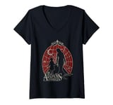 Womens The Addams Family Morticia & Wednesday Spider Silhouettes V-Neck T-Shirt