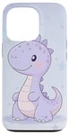 Coque pour iPhone 13 Pro Dinosaure violet ciel étoilé