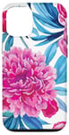 Coque pour iPhone 12/12 Pro Pink Peony Floral Pattern Botanical Design for Flower Lovers